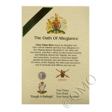 Royal Irish Rangers Oath Of Allegiance Certificate